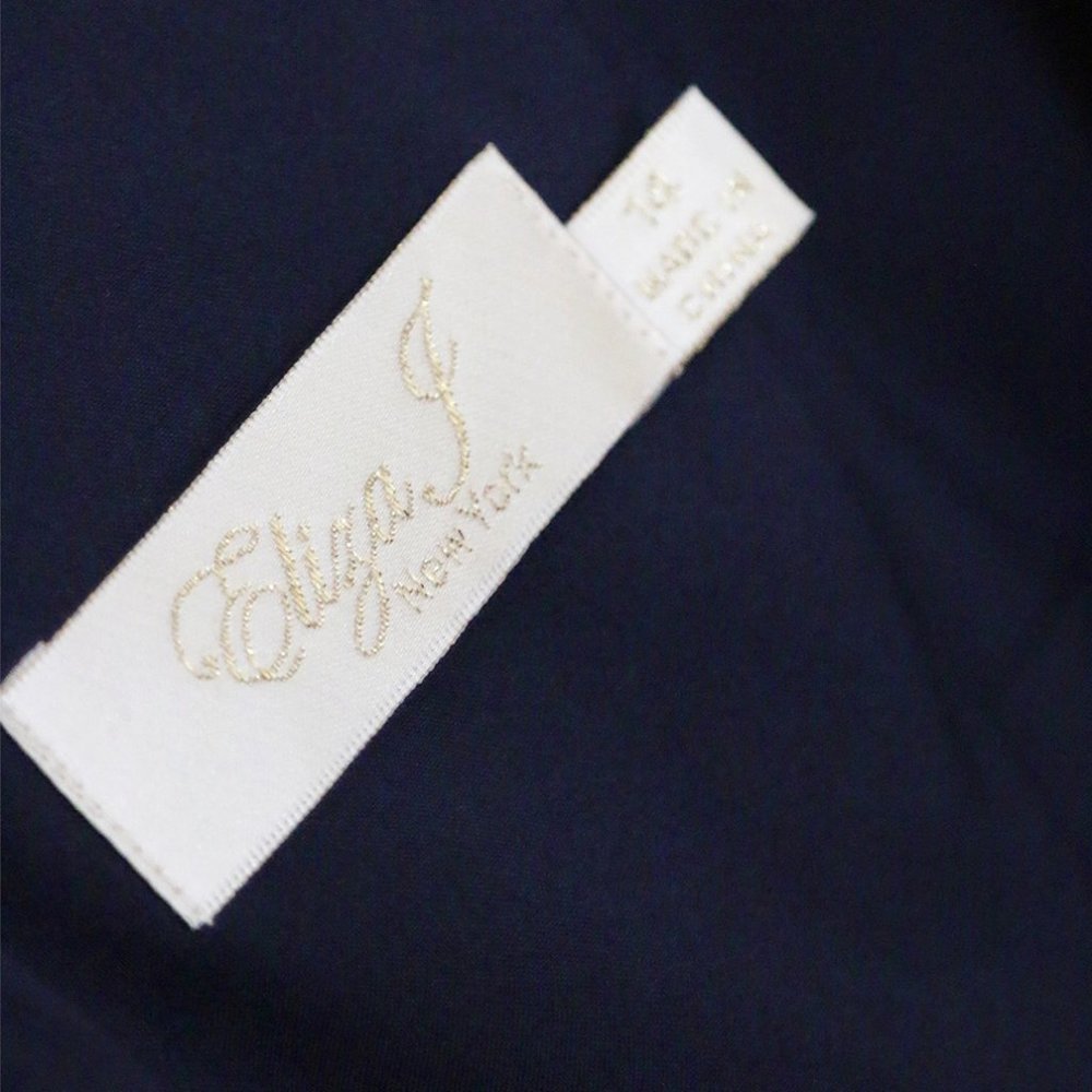 NEW Eliza J. Navy Blue Lace and Chiffon Gown Modest Prom Maxi Dress Size 14 $219 - Picture 9 of 16